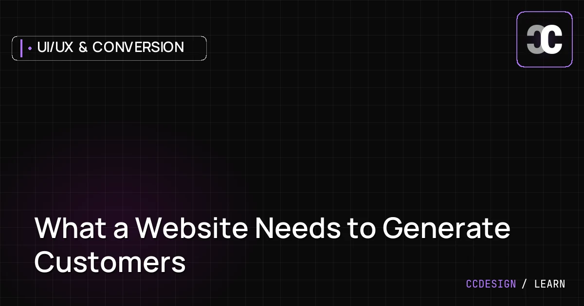 What a Website Needs to Generate Customers