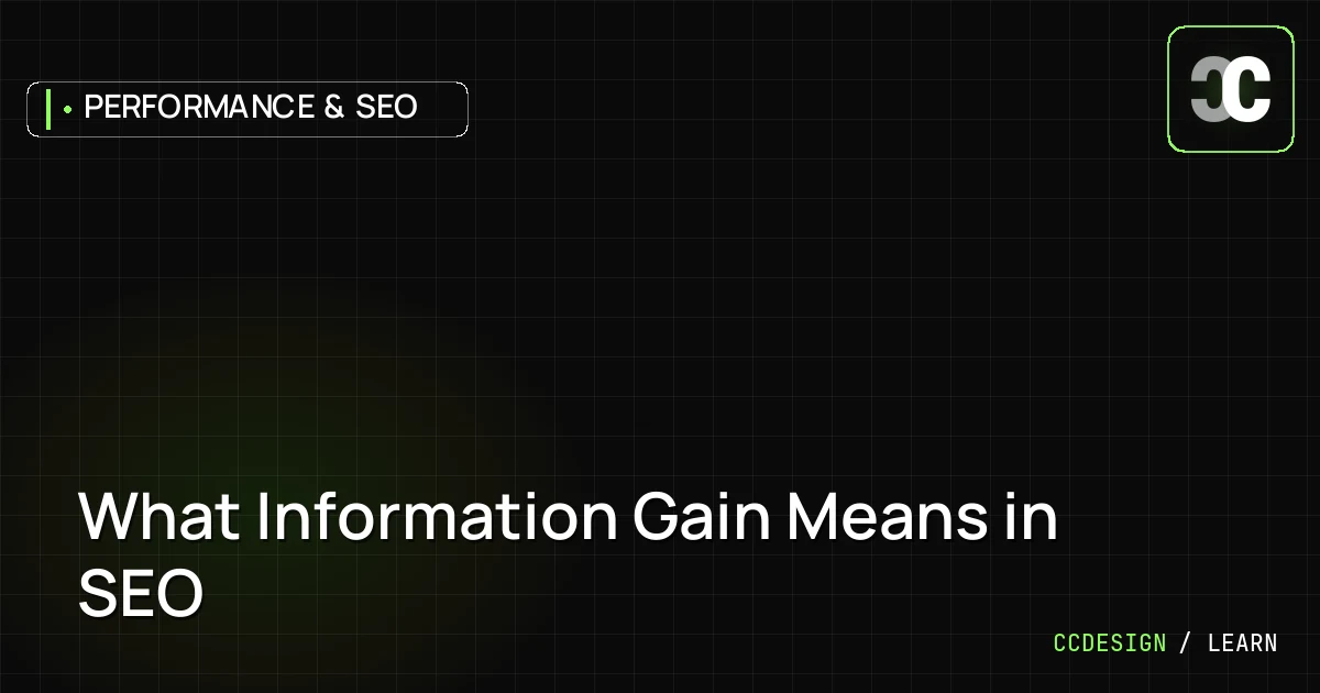 What Information Gain Means in SEO