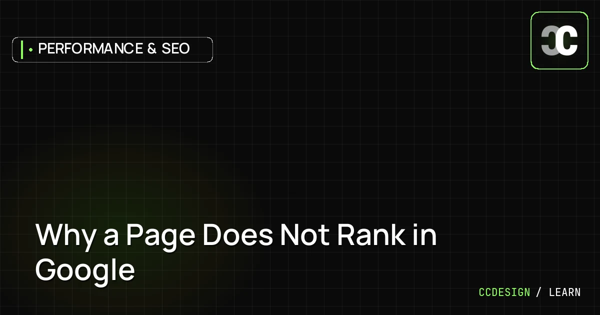 Why a Page Does Not Rank in Google