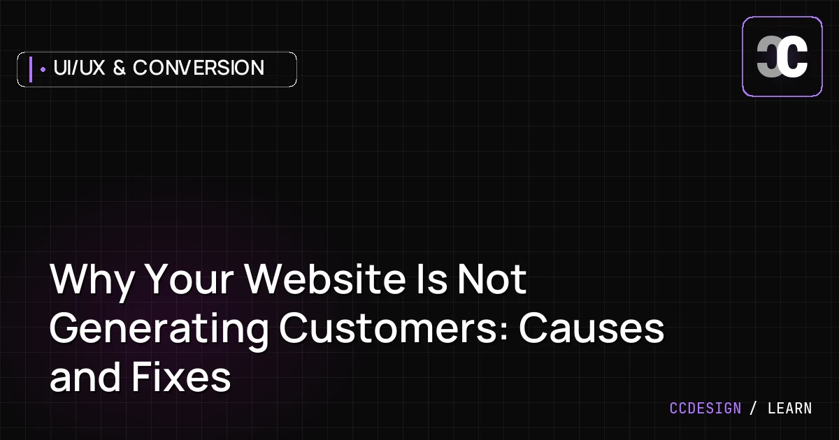 Why Your Website Is Not Generating Customers: Causes and Fixes